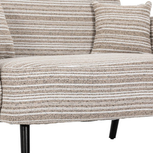 English Elm Modern tufted two-seater sofa with boucle upholstery, tapered legs, storage pockets, cozy compact design khaki W395P376587