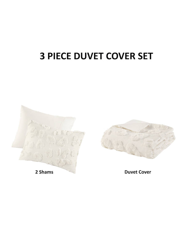English Elm Animal Chenille Duvet Cover Set For King/Cal King Beds - Cozy, Textured, And Easy Care Bedding Solution B035P294497