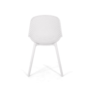 English Elm Christopher Knight Home® - POSEY Chair - Weather-Resistant Polypropylene Outdoor Dining Chair with Perforated Diamond Mesh Design for Durable Style White 27.5 L x 21.5 W x 20.2 H 69067.00WHI