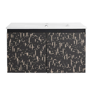 English Elm 30'' Floating Wall-Mounted Bathroom Vanity With Ceramic Sink & Soft-Close Doors For Modern Spaces P3 W999S00211-GIGA