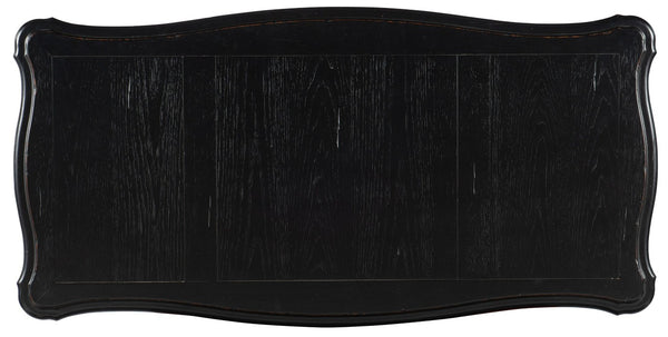 Hooker Furniture Bristowe Executive Desk With Pecan Veneers, Tuxedo Black Finish, Cabriolè Legs & Hidden Storage 5971-10458-99