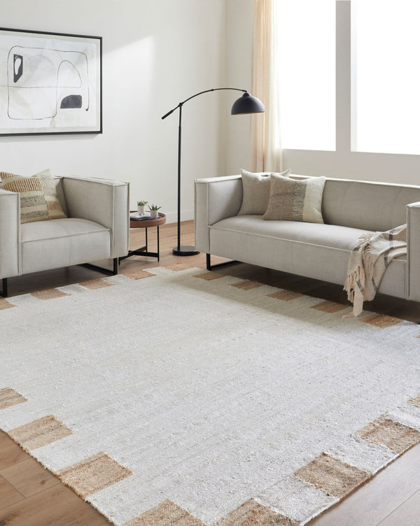 Livabliss Diane Handwoven Natural Jute Flatweave Rug Organic Texture for Entryway or Kitchen Cream, Tan 5' x 7'6" DAI2301-576