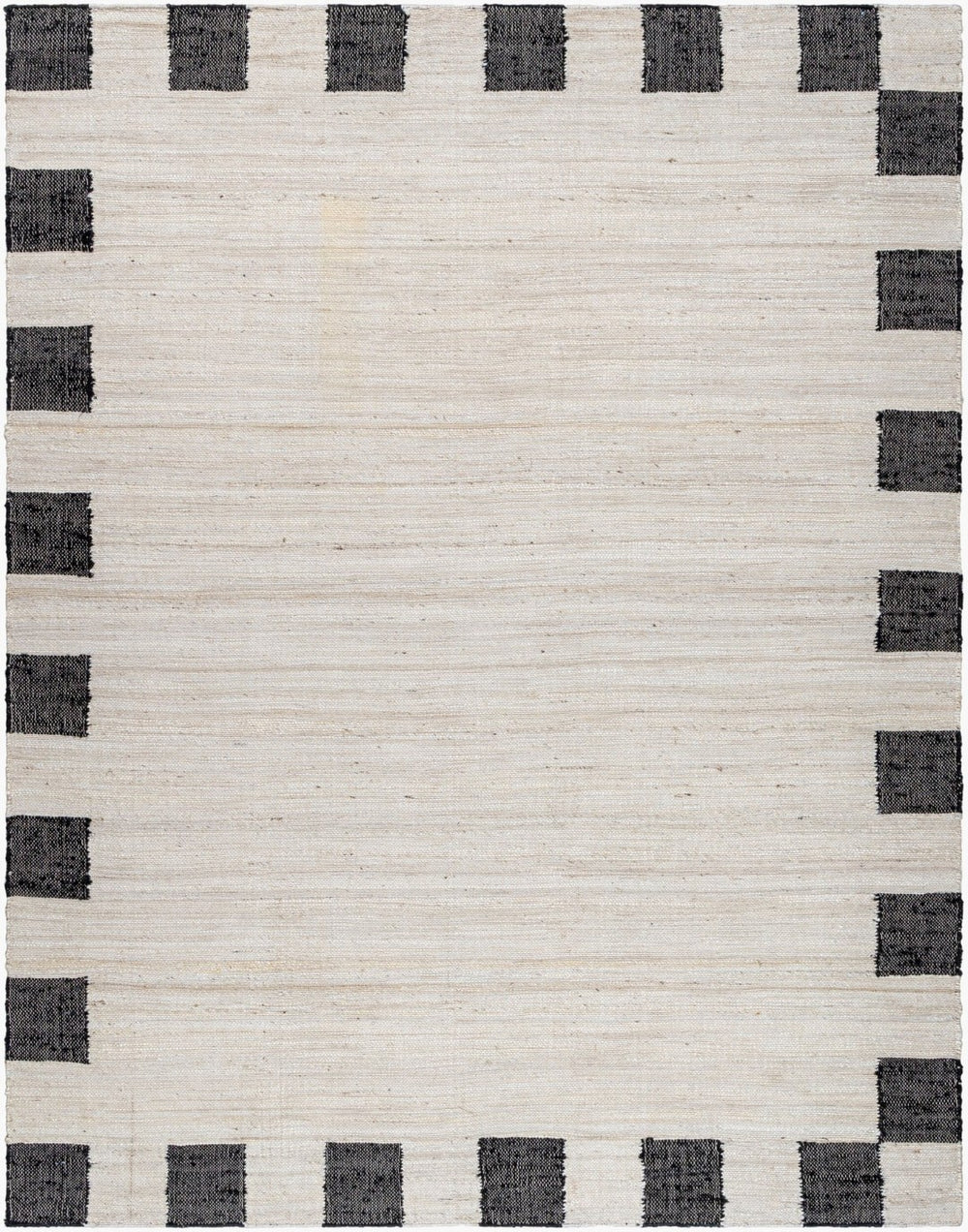 Livabliss Diane Handwoven Natural Jute Flatweave Accent Rug for Entryways and Compact Spaces Cream, Black 2' x 3' DAI2302-23