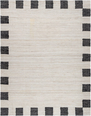 Livabliss Diane Handwoven Natural Jute Flatweave Accent Rug for Entryways and Compact Spaces Cream, Black 2' x 3' DAI2302-23