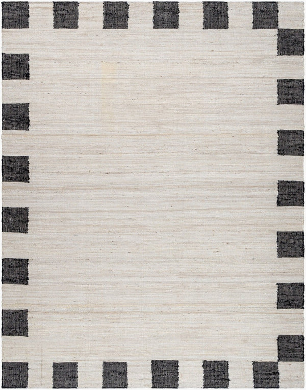 Livabliss Diane Handwoven Natural Jute Flatweave Accent Rug for Entryways and Compact Spaces Cream, Black 2' x 3' DAI2302-23