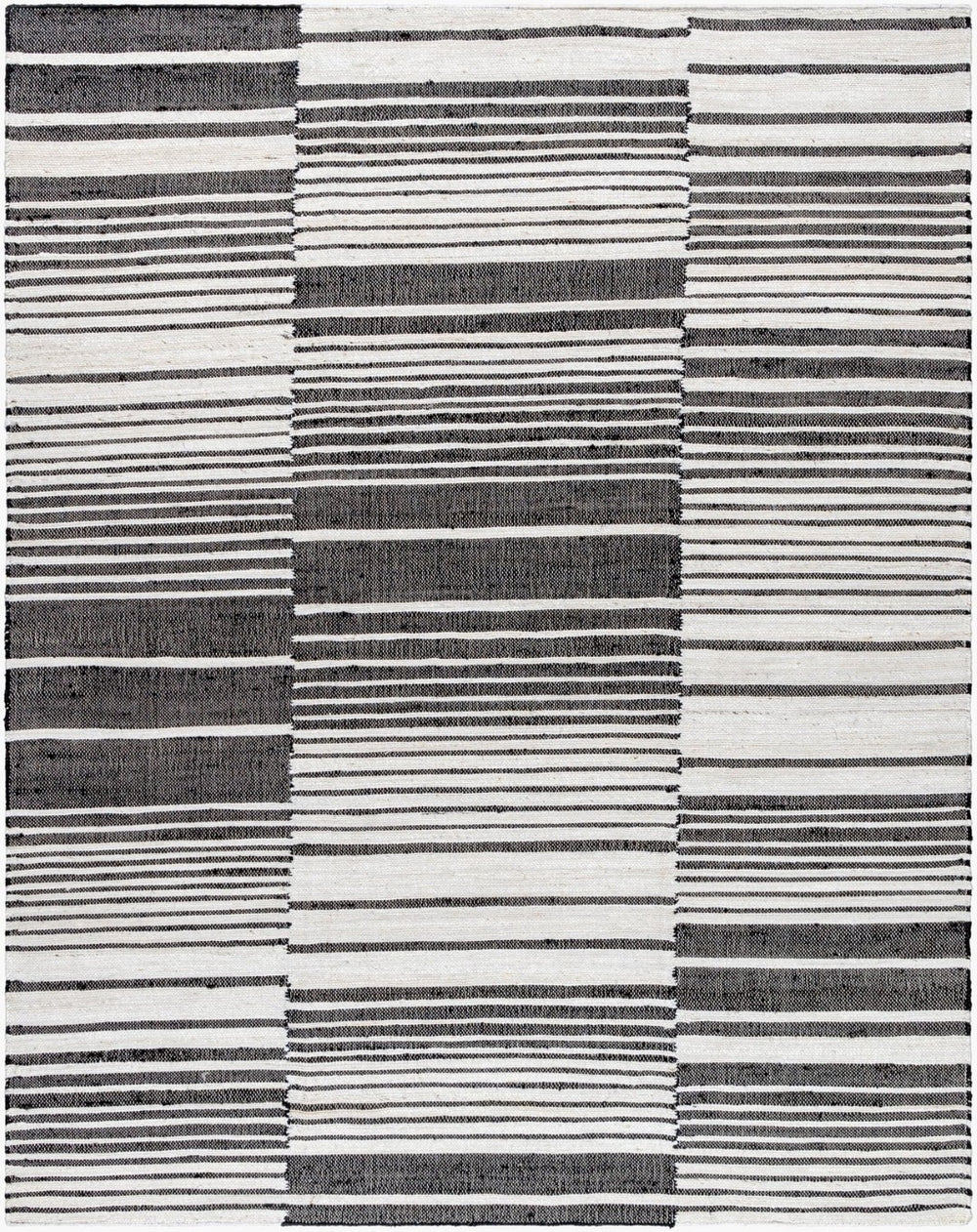 Livabliss Diane Handwoven Jute Flatweave Area Rug Natural Fiber Accent for Entryway or Bathroom Cream, Black 8' x 10' DAI2306-810