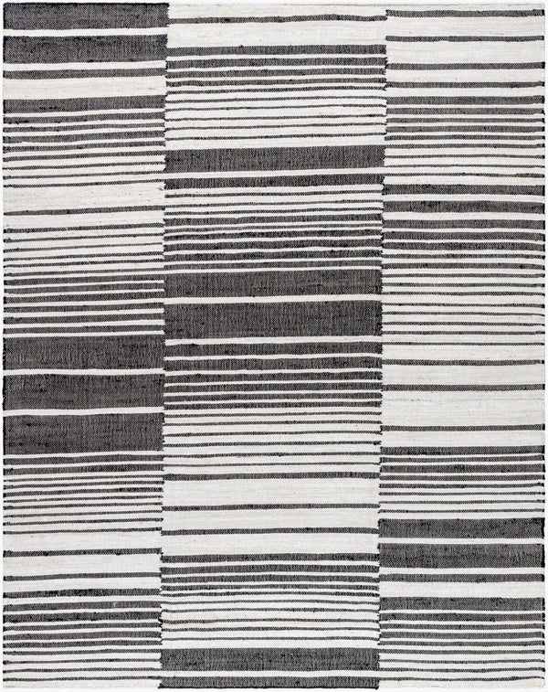 Livabliss Diane Handwoven Jute Flatweave Area Rug Natural Fiber Accent for Entryway or Bathroom Cream, Black 8' x 10' DAI2306-810