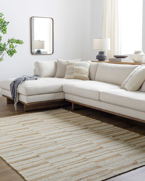 Livabliss Diane Natural Jute Flatweave Area Rug Handwoven in India for Entryways and Baths Cream, Tan 2' x 3' DAI2307-23