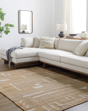 Livabliss Diane Handwoven Jute Flatweave Area Rug Natural Fiber Accent for Entryway or Bath Tan, Cream 9' x 12' DAI2308-912
