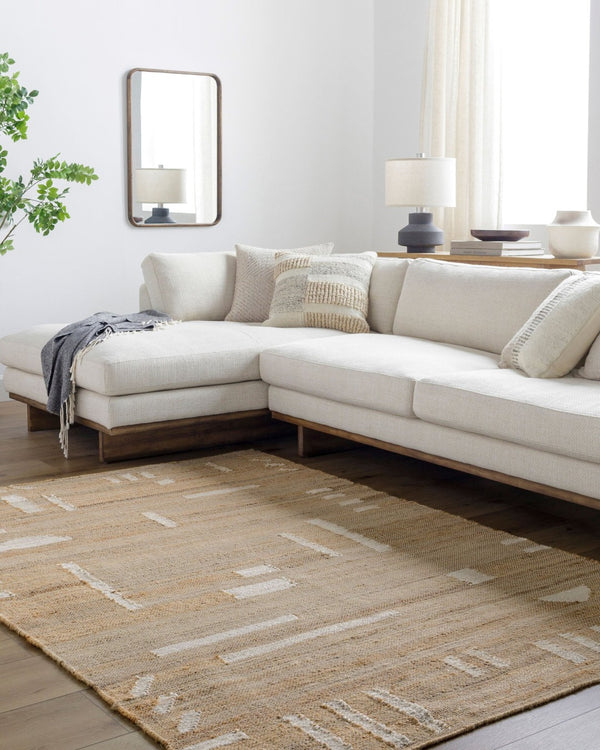 Livabliss Diane Handwoven Jute Flatweave Area Rug Natural Fiber Accent for Entryway or Bath Tan, Cream 9' x 12' DAI2308-912