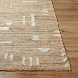 Livabliss Diane Handwoven Jute Flatweave Area Rug Natural Fiber Accent for Entryway or Bath Tan, Cream 9' x 12' DAI2308-912