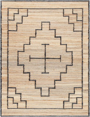 Livabliss Diane Handwoven Jute Flatweave Area Rug Natural Fiber Accent for Entryways and Small Spaces Tan, Black 2' x 3' DAI2309-23
