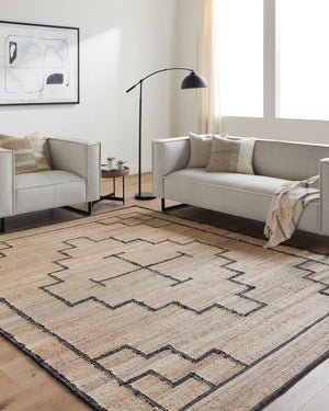 Livabliss Diane Handwoven Jute Flatweave Area Rug Natural Fiber Accent for Entryways and Small Spaces Tan, Black 2' x 3' DAI2309-23