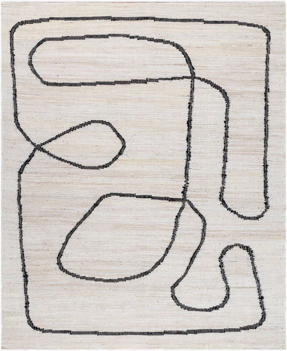 Livabliss Diane Handwoven Jute Flatweave Rug Artisan Crafted Natural Fiber Accent for Entryways Cream, Black 2' x 3' DAI2310-23