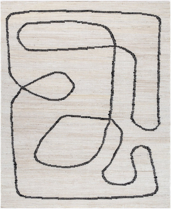 Livabliss Diane Handwoven Jute Flatweave Rug Artisan Crafted Natural Fiber Accent for Entryways Cream, Black 2' x 3' DAI2310-23