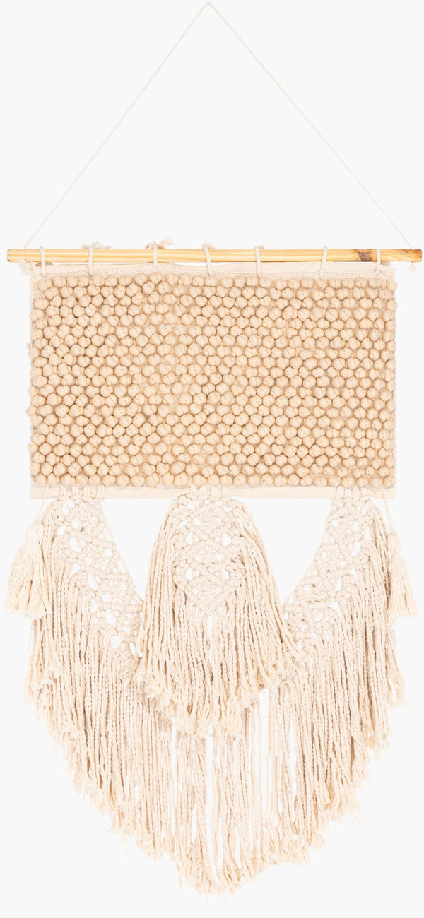 Surya Dali 28" X 19" Elegant Wall Hanging - Global-inspired Design For Eclectic Home Decor Charm Beige Cotton,Wood Dal1000-2819