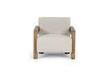 VIG Furniture Modrest Dalhart - Modern Beige Fabric + Grey Wash Wood Accent Chair VGMY-2813-BGE