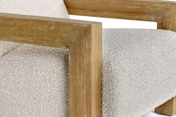 VIG Furniture Modrest Dalhart - Modern Beige Fabric + Grey Wash Wood Accent Chair VGMY-2813-BGE