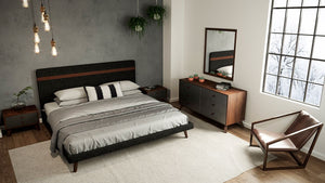 VIG Furniture Eastern King Nova Domus Dali Modern Grey & Walnut Bedroom Set VGMABR-31-SET-EK