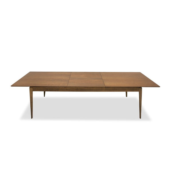 VIG Furniture Dallas Mid-Century Extendable Brown Oak Dining Table 95.5"-127" Seats 6-10 Solid Oak Legs, Durable Finish VGME-121256-DT