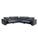 VIG Furniture Lamod Italia Dalton - Modern Italian Grey Leather Sectional + 2 Recliners VGCCDALTON-GRAPH-SECT