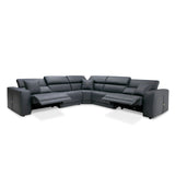 VIG Furniture Lamod Italia Dalton - Modern Italian Grey Leather Sectional + 2 Recliners VGCCDALTON-GRAPH-SECT