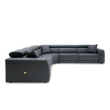 VIG Furniture Lamod Italia Dalton - Modern Italian Grey Leather Sectional + 2 Recliners VGCCDALTON-GRAPH-SECT