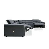 VIG Furniture Lamod Italia Dalton - Modern Italian Grey Leather Sectional + 2 Recliners VGCCDALTON-GRAPH-SECT