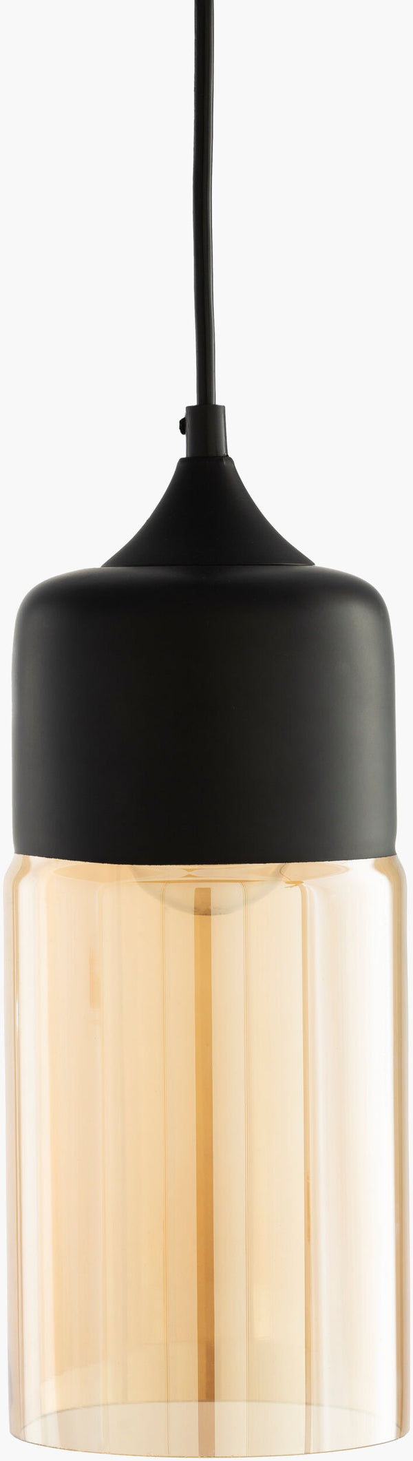 Surya Dean Pendant Light - Modern 5" X 5" X 11" Design, Handcrafted Glass & Metal For Elegant Decor Upgrade Fixture, Black Iron,Glass Dan-003