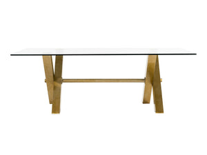 VIG Furniture Modrest Dandy - Modern Golden & 15mm Glass Dining Table VGGMDT-1305-DT-15MM
