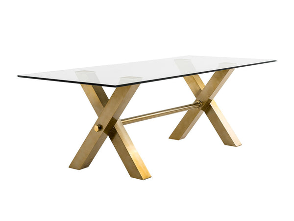 VIG Furniture Modrest Dandy - Modern Golden & 15mm Glass Dining Table VGGMDT-1305-DT-15MM