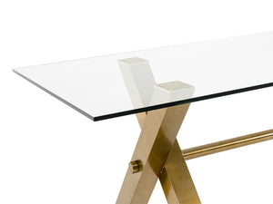 VIG Furniture Modrest Dandy - Modern Golden & 15mm Glass Dining Table VGGMDT-1305-DT-15MM