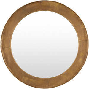 Surya Danica Round 36 Inch Mid-century Modern Wall Mirror Slim Profile Entryway Accent DANI003-3636