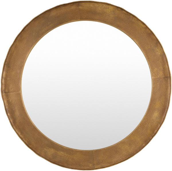 Surya Danica Round 36 Inch Mid-century Modern Wall Mirror Slim Profile Entryway Accent DANI003-3636