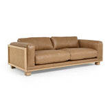 VIG Furniture Divani Casa Danson - Modern Tan Leather + Wicker Sofa VGKK-KF.8036-SOFA-SAND