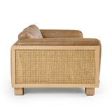 VIG Furniture Divani Casa Danson - Modern Tan Leather + Wicker Sofa VGKK-KF.8036-SOFA-SAND