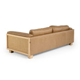 VIG Furniture Divani Casa Danson - Modern Tan Leather + Wicker Sofa VGKK-KF.8036-SOFA-SAND