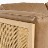 VIG Furniture Divani Casa Danson - Modern Tan Leather + Wicker Sofa VGKK-KF.8036-SOFA-SAND