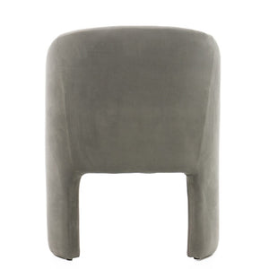 VIG Furniture Danube Curved Grey Fabric Dining Chair With Arms — Mid-Century Comfort, Padded Seat, No Assembly Needed VGEU-MC-9704CH-A-GRY