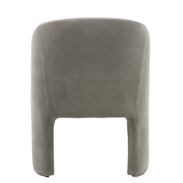 VIG Furniture Danube Curved Grey Fabric Dining Chair With Arms — Mid-Century Comfort, Padded Seat, No Assembly Needed VGEU-MC-9704CH-A-GRY
