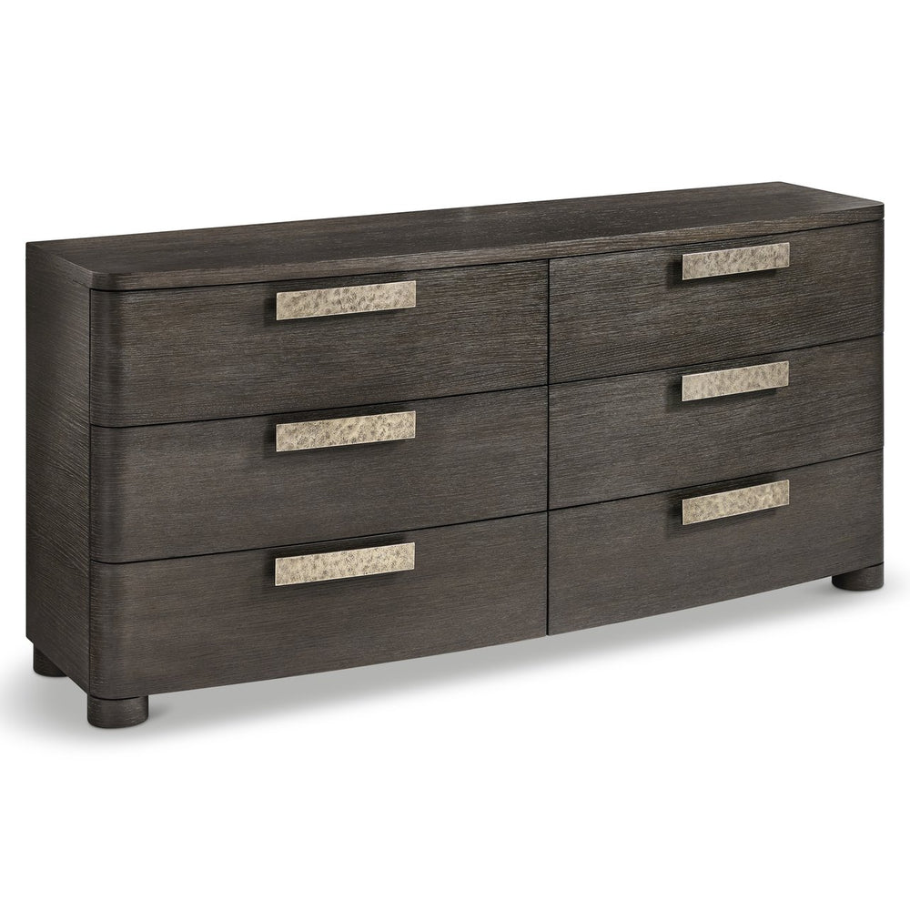 Bernhardt Bernhardt Geneve Wire Brushed Oak Six Drawer Dresser with Cast Aluminum Pulls 392052