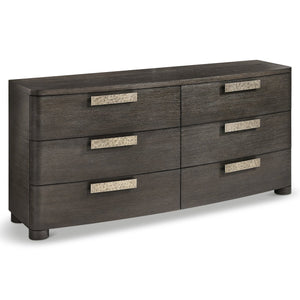 Bernhardt Bernhardt Geneve Wire Brushed Oak Six Drawer Dresser with Cast Aluminum Pulls 392052