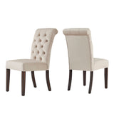 Dafne Tufted Rolled Back Parsons Chairs (Set of 2)