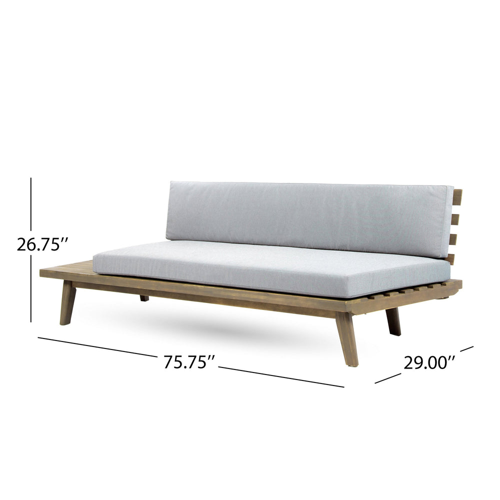 English Elm Hillcrest Solid Acacia Corner Sofa with Built-in Side Table for Outdoor Living 61288.00L
