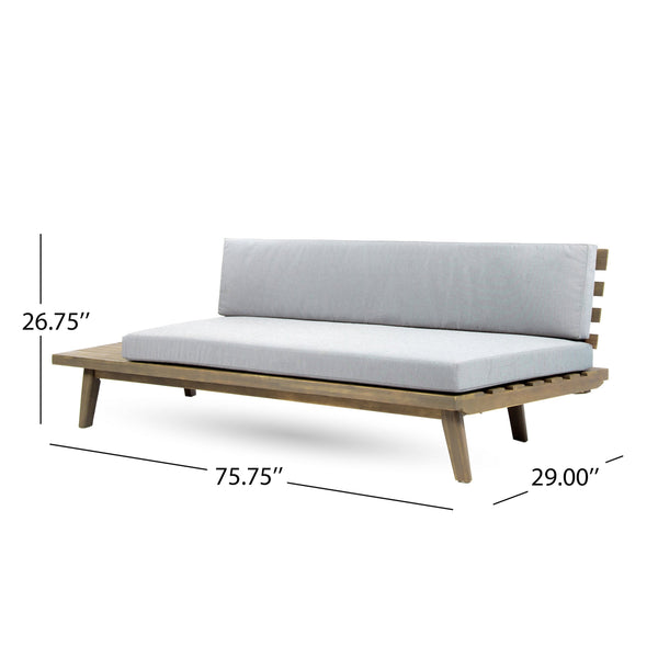 English Elm Hillcrest Solid Acacia Corner Sofa with Built-in Side Table for Outdoor Living 61288.00L-R-TSET