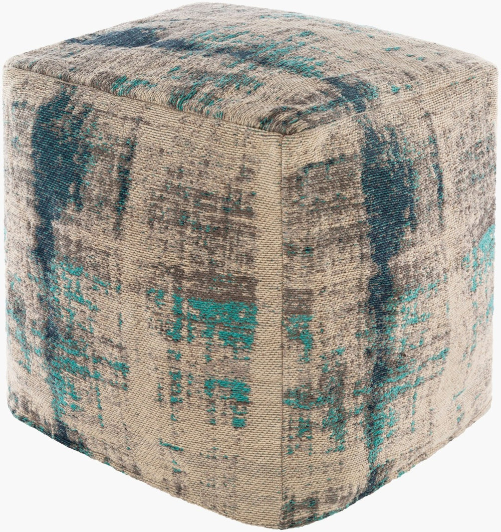 Livabliss Dalen Jacquard Woven Polyester Cube Pouf Compact Footrest for Living Room Decor DAPF003-181818