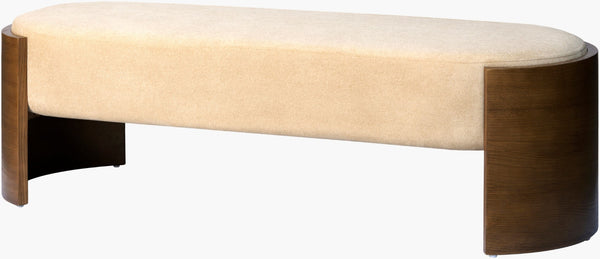 Surya Daphnie Wide Upholstered Accent Bench Low Profile Seating for Bedroom or Entryway DAPH001-183630