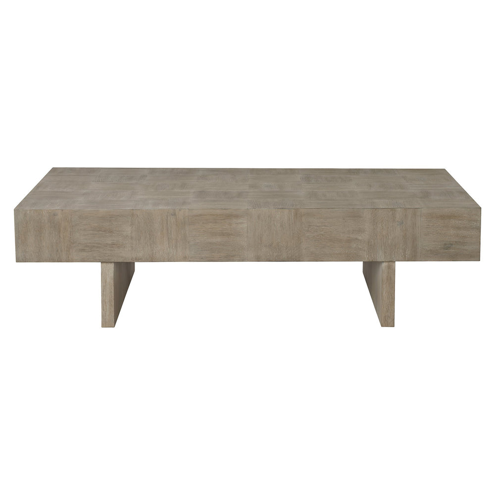 Bernhardt Bernhardt Fairgrove Cocktail Table With Sandblasted Oak Top, Geometric Grain Pattern, Robust Modern Appeal 416021