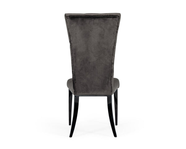VIG Furniture Darley Grey Velvet Dining Chair Set Of 2 — Tufted Back, Black Metal Legs, Plush Upholstery, Ready-To-Use (100) VGZAY623-GRY