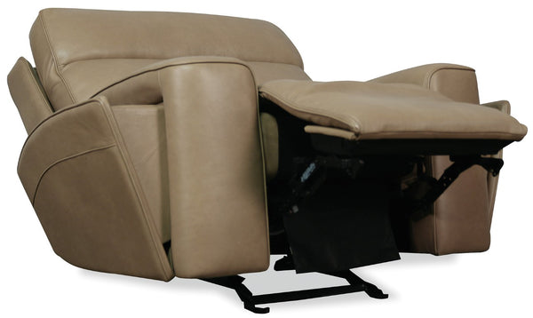 Hooker Furniture Riverton Semi-Aniline Leather Power Gliding Recliner With Adjustable Headrest, Lumbar & Cupholders SS708-PHLG1-086